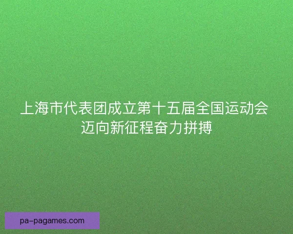 上海市代表团成立第十五届全国运动会 迈向新征程奋力拼搏